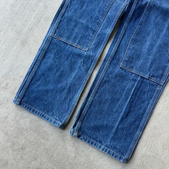Vintage Y2K Carhartt denim blue jeans double knee work wear carpenter pants - Picture 3 of 7